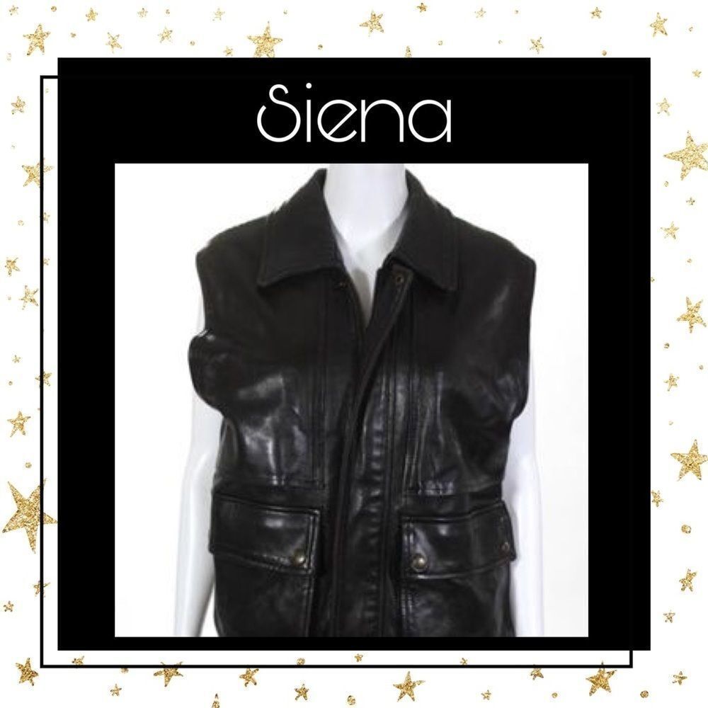 Siena Women's Brown Leather Zip Up Vest Size Small